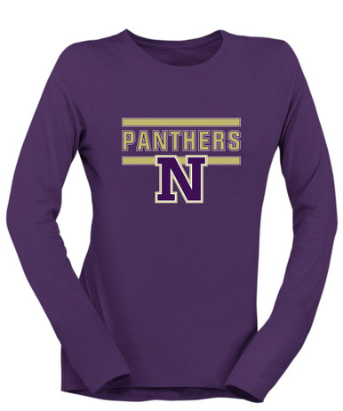 Navarro Panthers N Script Mascot #5 Women's LS T-Shirt
