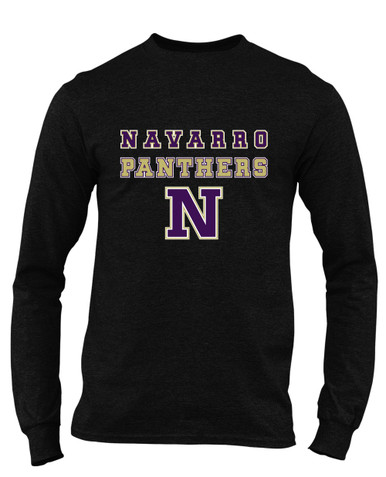 Navarro Panthers N Script Spirit Men's LS T-Shirt