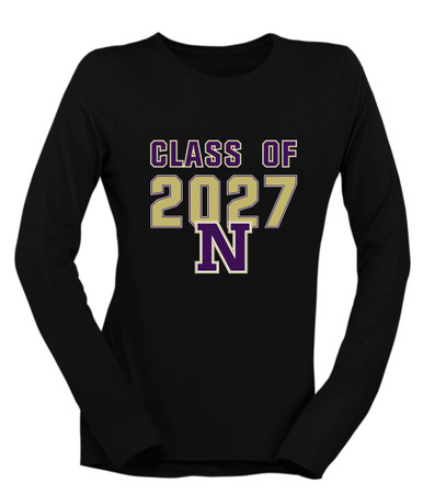 Navarro Panthers N Script Class of 2027 Women's Premium LS T-Shirt
