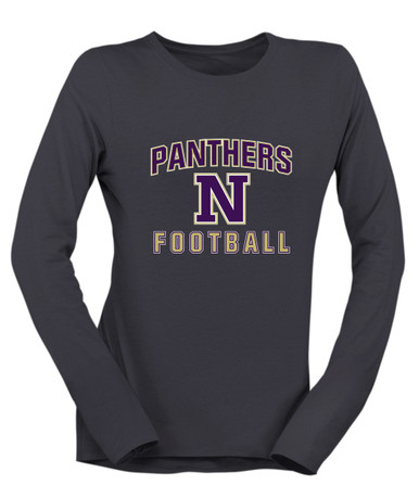 Navarro Panthers N Script Football #1 Women's Premium LS T-Shirt