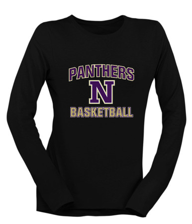 Navarro Panthers N Script Basketball #1 Women's Premium LS T-Shirt