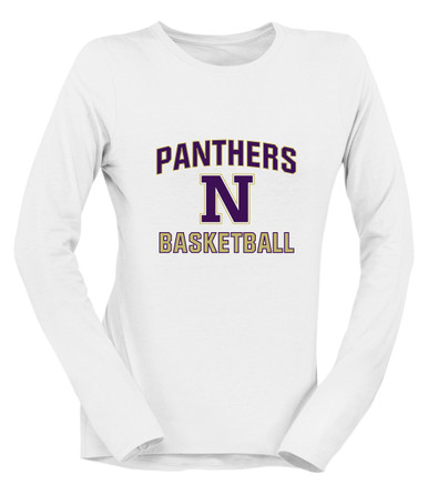 Navarro Panthers N Script Basketball #1 Women's LS T-Shirt