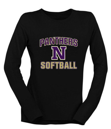 Navarro Panthers N Script Softball #1 Women's Premium LS T-Shirt