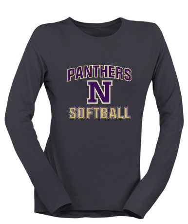 Navarro Panthers N Script Softball #1 Women's LS T-Shirt