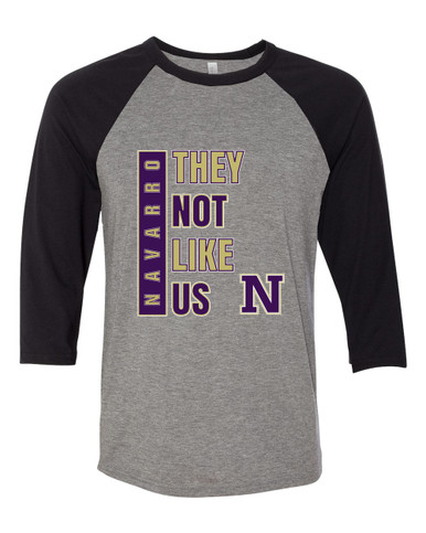 Navarro Panthers N Script They Not Like Us #1 Women's Baseball T-Shirt