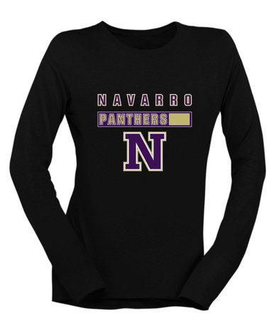 Navarro Panthers N Script Mascot #7 Women's Premium LS T-Shirt