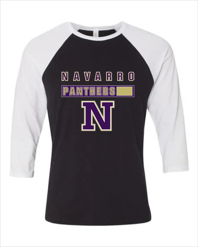 Navarro Panthers N Script Mascot #7 Women's Baseball T-Shirt
