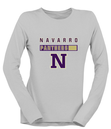 Navarro Panthers N Script Mascot #7 Women's LS T-Shirt