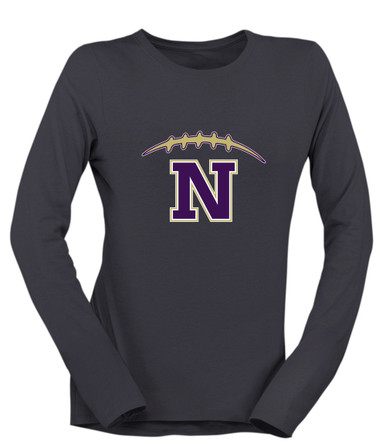 Navarro Panthers N Script Football #2 Women's Premium LS T-Shirt