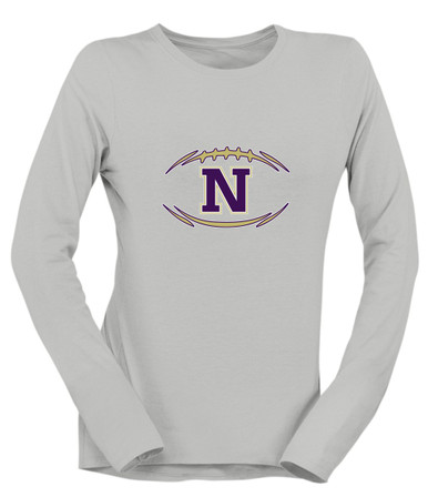 Navarro Panthers N Script Football #3 Women's Premium LS T-Shirt