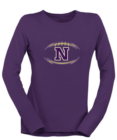 Navarro Panthers N Script Football #3 Women's LS T-Shirt