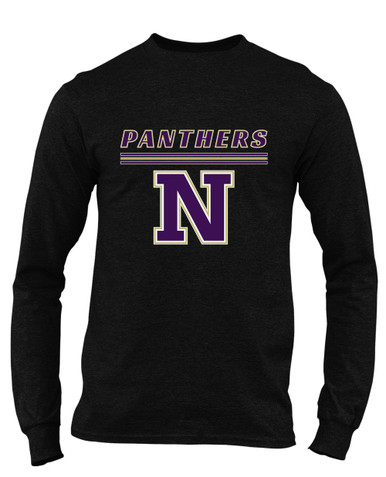 Navarro Panthers N Script Mascot #8 Men's LS T-Shirt