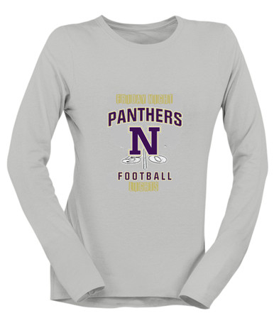 Navarro Panthers N Script Football #6 Women's Premium LS T-Shirt