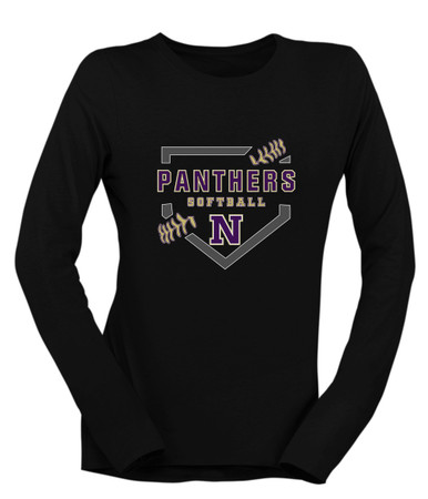 Navarro Panthers N Script Softball #2 Women's LS T-Shirt