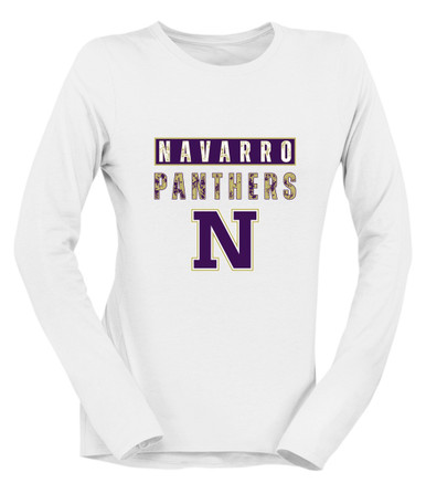 Navarro Panthers N Script Mascot #9 Women's Premium LS T-Shirt