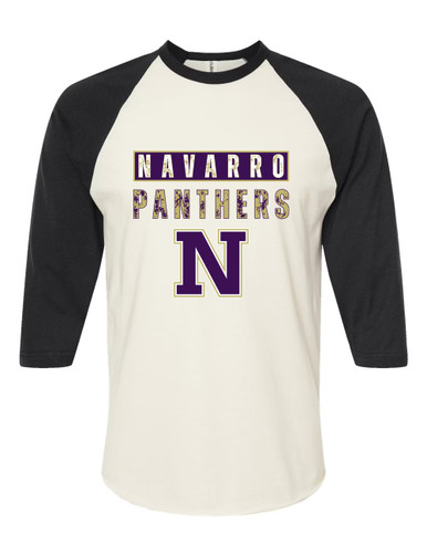 Navarro Panthers N Script Mascot #9 Women's Baseball T-Shirt