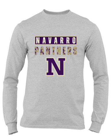 Navarro Panthers N Script Mascot #9 Men's Premium LS T-Shirt