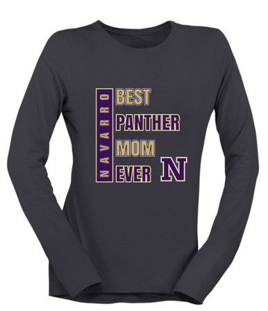 Navarro Panthers N Script Best Panther Mom Women's Premium LS T-Shirt