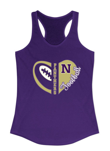 Navarro Panthers N Script Heart Football Women's Tank Top