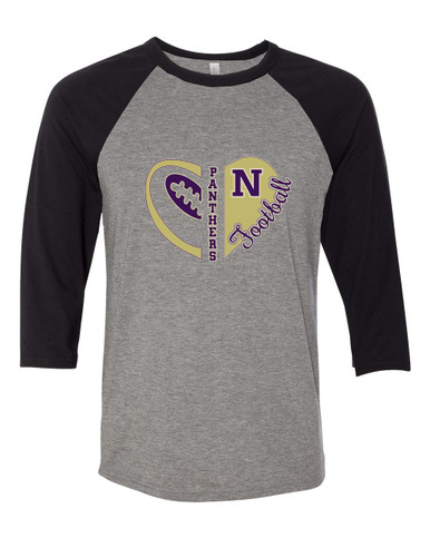 Navarro Panthers N Script Heart Football Women's Baseball T-Shirt