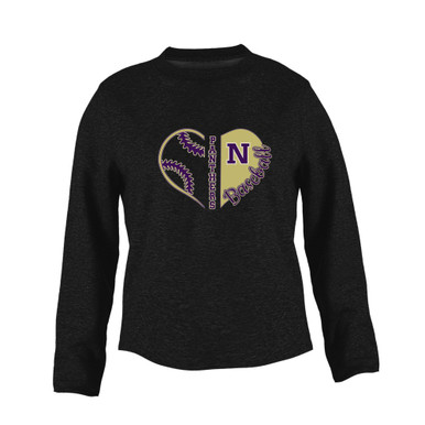Navarro Panthers N Script Heart Baseball Women's Sweatshirt