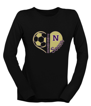 Navarro Panthers N Script Heart Soccer Women's Premium LS T-Shirt