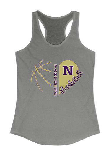 Navarro Panthers N Script Heart Basketball Women's Tank Top