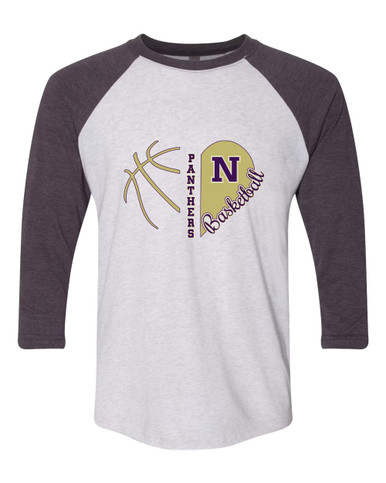 Navarro Panthers N Script Heart Basketball Women's Baseball T-Shirt