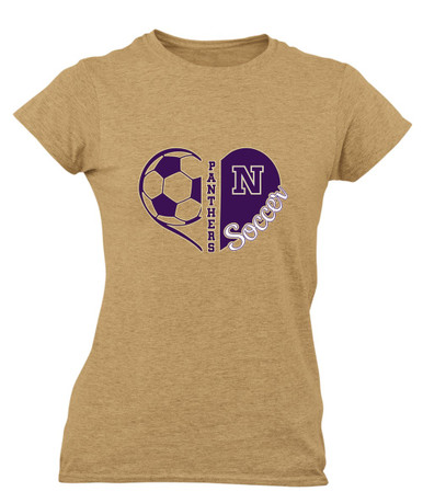 Navarro Panthers N Script Heart Soccer Women's Premium SS T-Shirt