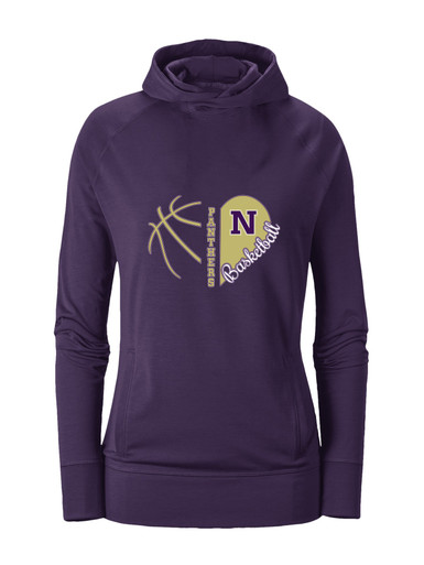Navarro Panthers N Script Heart Basketball Women's Hoodie