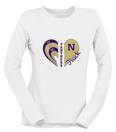Navarro Panthers N Script Heart Track Women's Premium LS T-Shirt
