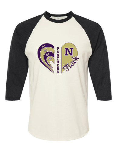 Navarro Panthers N Script Heart Track Women's Baseball T-Shirt