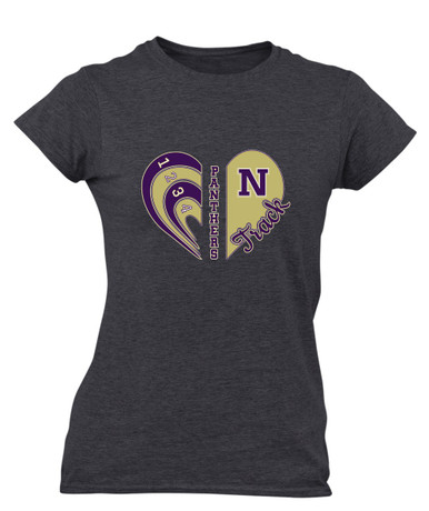 Navarro Panthers N Script Heart Track Women's Premium SS T-Shirt