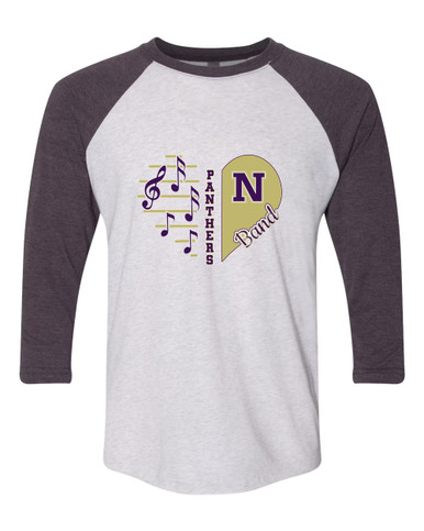 Navarro Panthers N Script Heart Band Women's Baseball T-Shirt