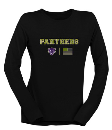 Navarro Panthers Camo Flag Women's Premium LS T-Shirt