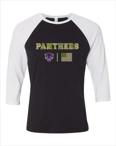 Navarro Panthers Camo Flag Men's Baseball T-Shirt