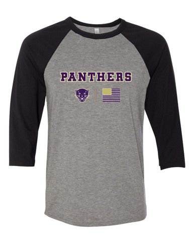 Navarro Panthers Team Colors Flag Women's Baseball T-Shirt