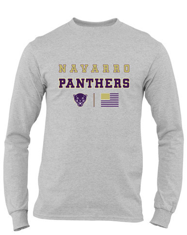 Navarro Panthers Spirit Flag Men's LS T-Shirt
