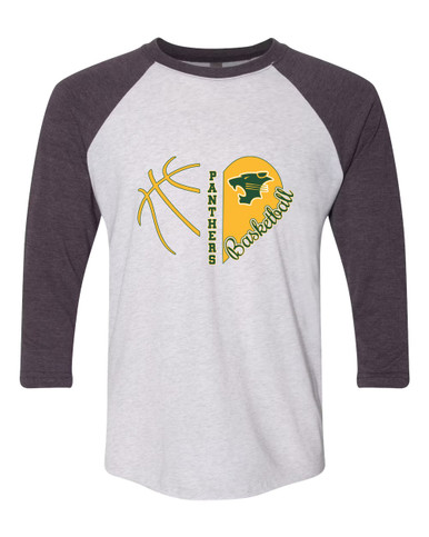 Peoria Panthers Heart Basketball Women's Baseball T-Shirt
