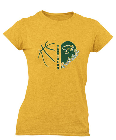 Peoria Panthers Heart Basketball Women's SS T-Shirt