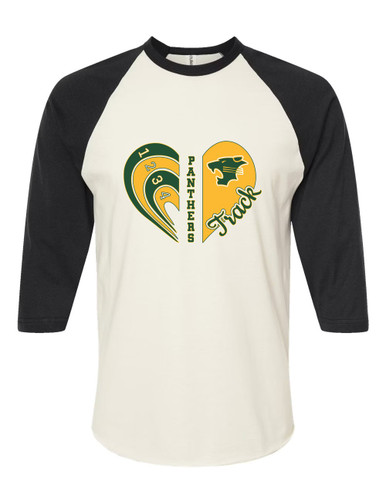 Peoria Panthers Heart Track Women's Baseball T-Shirt