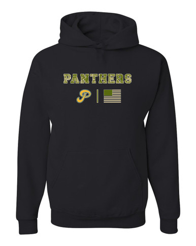 Peoria Panthers P Script Camo Flag Men's Premium Hoodie
