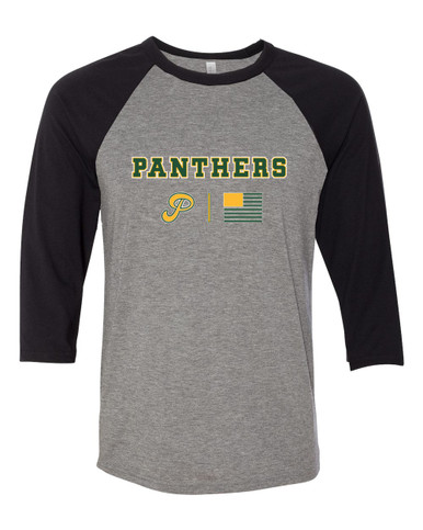 Peoria Panthers P Script Team Colors Flag Women's Baseball T-Shirt