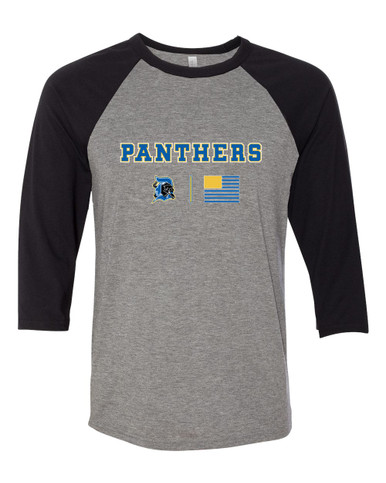 Dudley Panthers Team Colors Flag Women's Baseball T-Shirt