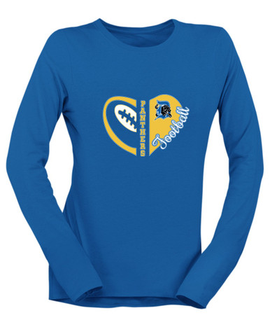 Dudley Panthers Heart Football Women's Premium LS T-Shirt