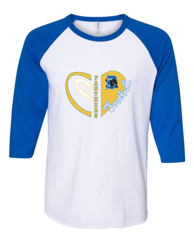 Dudley Panthers Heart Football Women's Baseball T-Shirt