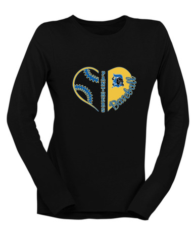 Dudley Panthers Heart Baseball Women's Premium LS T-Shirt