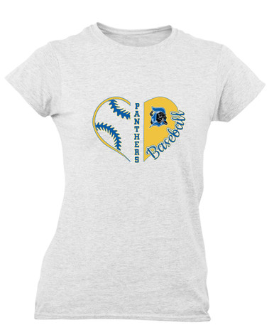 Dudley Panthers Heart Baseball Women's Premium SS T-Shirt