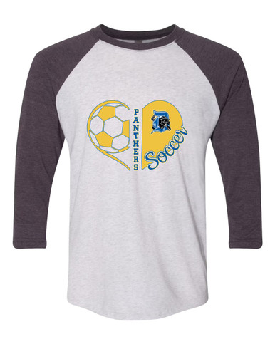 Dudley Panthers Heart Soccer Women's Baseball T-Shirt