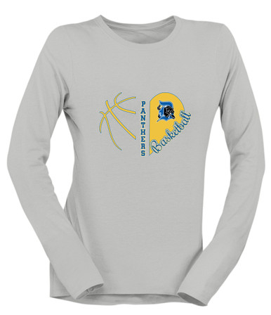 Dudley Panthers Heart Basketball Women's Premium LS T-Shirt